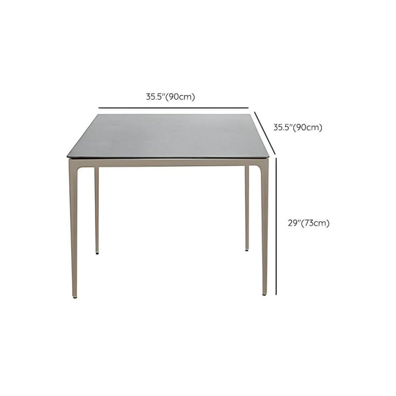 "Dimension of Stone/Wood Dining Table Farmhouse Table with Metal Frame for Living Room - 35.4"L x 35.4"W x 28.7"H Table Only"