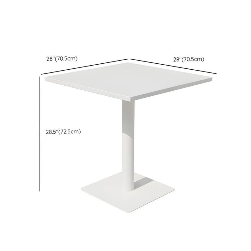 "Dimension of Contemporary Metal Dining Table Set with White Top for Courtyard - Table & Chair(s) 28"L x 28"W x 29"H 2"