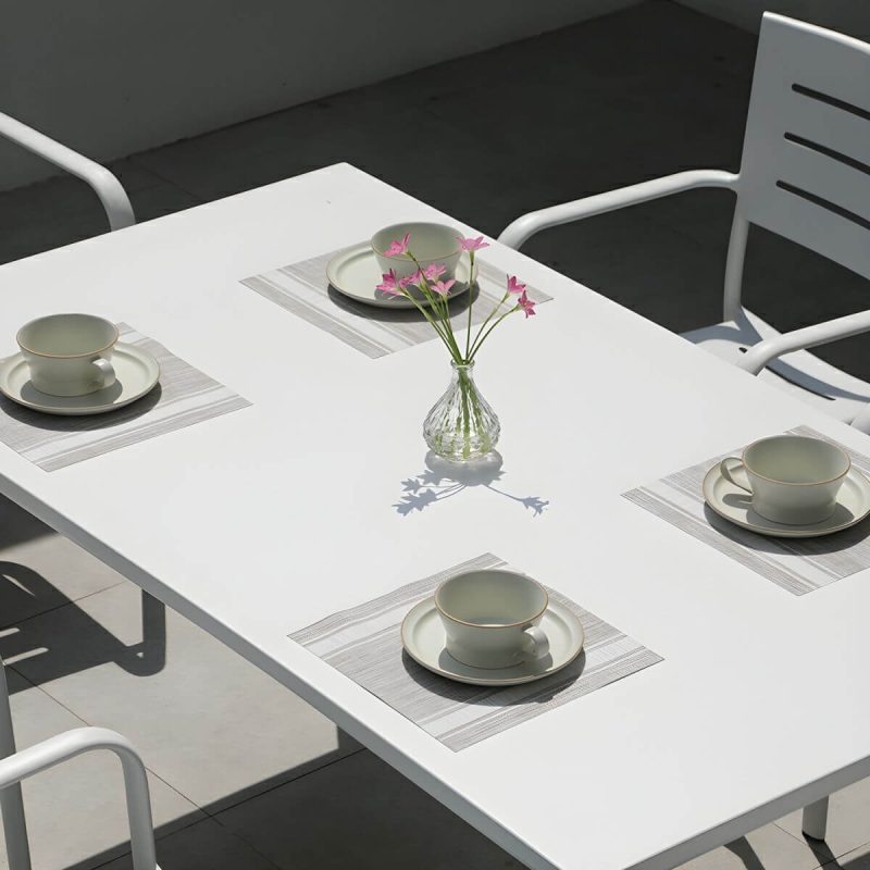 "Contemporary Style Metal Patio Table Water Resistant in Rectangular/Square Shape - 35.4"L x 35.4"W x 29.5"H Table Only"