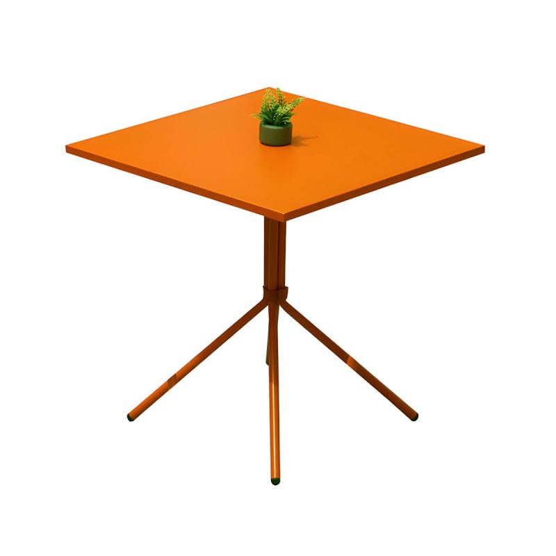 "Contemporary Round/Square Bistro Table Aluminum Water Resistant Patio Table - Orange Square Table Only"