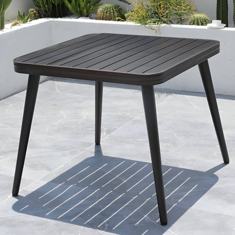 "Modern Aluminium Waterproof Courtyard Table Geometric Outdoor Table - Table Only 59.1"L x 35.4"W x 29.5"H"