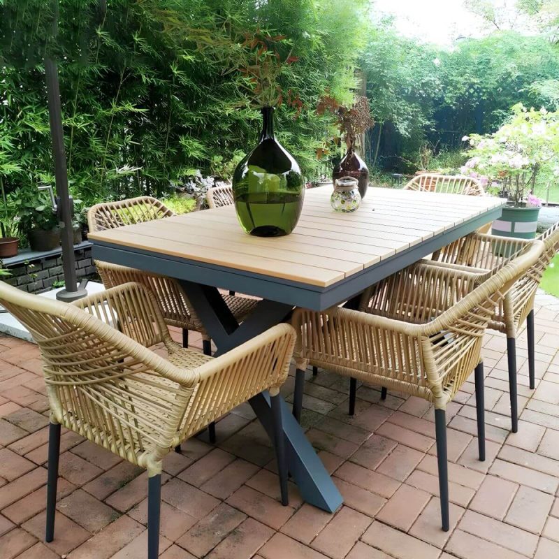 "Gray Modern Metal Round 5 Piece Weatherproof 24.8in*24.4in*31.5in Patio Dining Set - Table & 4 Chairs 63"L x 35.5"W x 29.1"H Rectangular Grey"