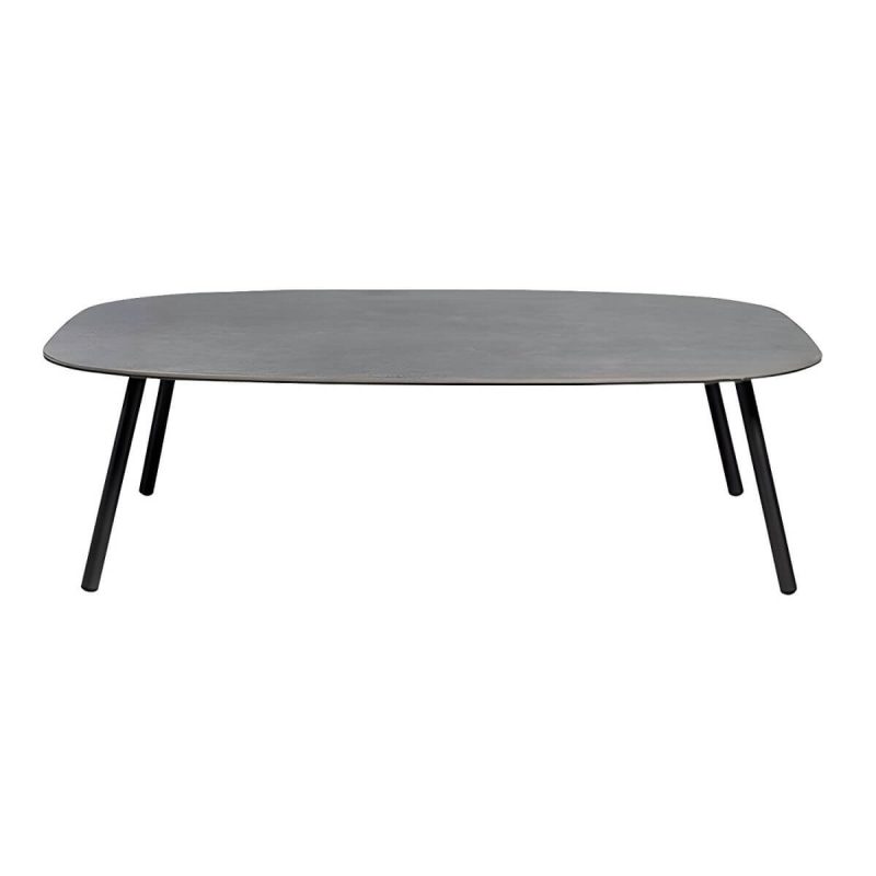 "Contemporary Style Metal Patio Table Rectangle/Oval Shape in Brown - Table Only 55"L x 31"W x 29"H Oval"