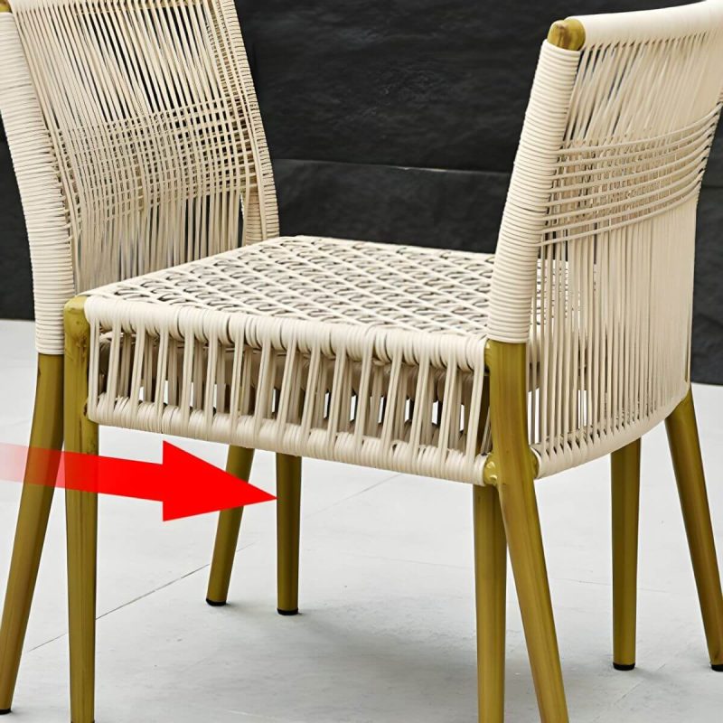 "Contemporary Dining Table Set with 2 Woven Chairs for Courtyard - Table & Chair(s) 2 Wood Color"