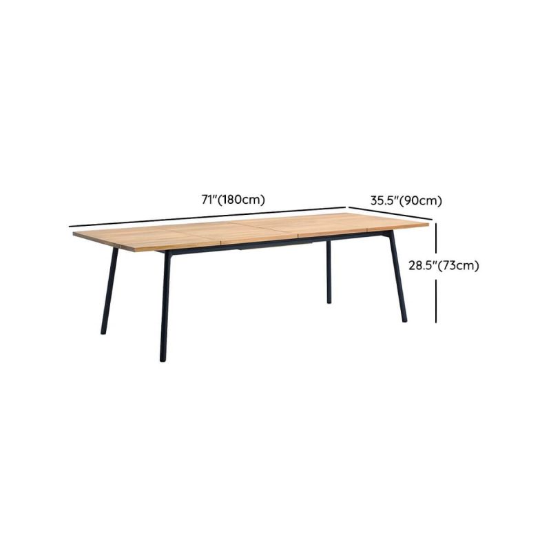 "Dimension of Contemporary Metal Frame Patio Table Water Resistant Dining Table - Table Only 71"L x 35"W x 29"H Natural Finish Rectangular"