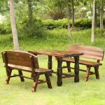 "Rustic Rectangle Balcony Table Solid Wood Accent Table for Patio - 55"L x 24"W x 27.5"H Table Only"