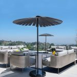 "Stainless Steel Frame Outdoor Sofa Industrial Water Resistant Patio Sofa with Cushion - Chaise Lounge"