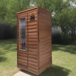 "Cocoa MP3 Player Compatible Open-air Far Infrared Saunas for 2 People, Door(s) & Bench & Floor Included, 47"L x 39"W x 75"H, Hemlock"