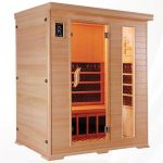 "Spacious 1 Door Wood Sauna with LED Lighting & Bluetooth - Ideal for Relaxation & Health - 35"L x 35"W x 75"H"