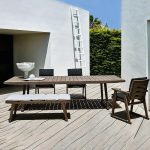 "Traditional Rectangular Teak Wood Patio Dining Table in Brown with 72cm Table Leg Height - Table Only 70.9"L x 35.5"W x 29.1"H"