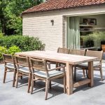 "Trendy Outdoor Arm Chair in Light Gray with Teak Frame, 1 Chair with Cushion, Armchair"