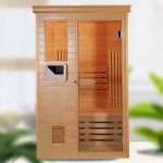 "Luxury Wood FAR Infrared Sauna with LED Lighting and Control Panel - 71"L x 71"W x 79"H"