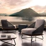 "Modern Black Metal Modular Design Sofa with Waterproof Cushions - 2-Seater Sofa"