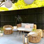 "Tropical Rattan Accent Outdoor Patio Sofa with Slipcovered Cushion - 59.1"L x 31.5"W x 29.5"H Symmetrical"