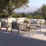 "Modern Metal Sofa with Stain-resistant Cushions and Pillows - 78cm Width, 67cm Height - Loveseat"