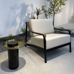 "Gray Metal UV Resistant Patio Sofa No Ceiling 78-Inch Side to Side - 2-Seater Sofa"