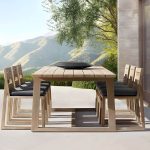 "Modern Style Dining Set 1/5/7 Pcs Wood Frame Patio Dining Table and Chairs - Table & Chair(s) 70.9"L x 39.4"W x 29.5"H 4 Light Brown"
