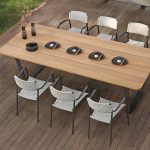 "Rattan Contemporary Aluminum Stacking Patio Arm Chair in Gray - 0.08" Aluminum Pipe 4 Piece Set"