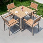 "Minimalist Auburn Aluminum Patio Dining Table with a Fixed Rectangle Top, 70.9"L x 35.4"W x 29.5"H, Without Chairs"
