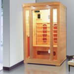 "MP3 Player Compatible Cocoa Far Infrared Saunas for Indoor & Outdoor Use with Door(s), Floor and Bench for 4 People, 71"L x 47"W x 75"H"