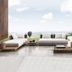 "Vibrant Orange Linen Fabric Outdoor Sofa Seating Group with 3 Tables, 9-Piece Set, 9-Piece Set (4 Chairs & 2 Corner Sofas & 3 Coffee Tables)"