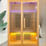 "Indoor Hemlock Sauna Room, with Gate(s), Floor, Lonizer, Control Panel, Remote Control, 2 Person, 51"L x 43"W x 77"H"