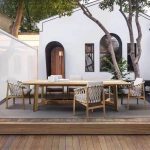 "Modern Simple Style Natural Finish Teak Patio Dining Table, 39.4"L x 39.4"W x 29.5"H, Without Chairs"