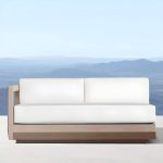 "Wood Rectangular Contemporary Patio Sofa with Cushions for Outdoor - 3-Seater Sofa"