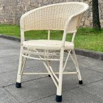 "Modern Beige Willow Outdoor Arm Chair for 1, 21"L x 19"W x 33"H"