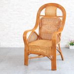 "Modern Simple Style Patio Arm Chair with Sepia Rattan Back, 1 Chair, Coffee, Regular"
