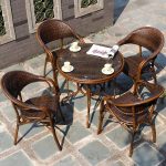 "Modern Simple Style Nestable Aluminium Outdoor Arm Chair in Auburn for 2 Chairs, 23"L x 22"W x 35"H, 2 Chairs"