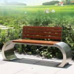"Old School Sepia Lumber Park Bench with Damp-proof Back, 59"L x 16"W x 31"H, Trapezoid"