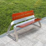 "Medieval Modern Style Outdoor Bench Wood Waterproof in Brown and Silver - 59''L x24"W x 31.5"H"