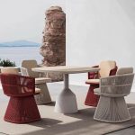 "Modern Natural Color Lumber Rainproof Patio Dining Table, Without Chairs, Light Brown"