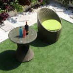 "Round Shape Green Dining Table Set with 1/2 Chairs for Courtyard - Table & Chair(s) 1"