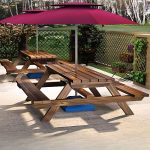"Victorian Garden Bench with Distressed Wood, Waterproof, Brown, 71"L x 65"W x 28"H"