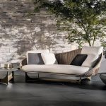 "Modern Gray Patio Sofa Seating Group with Waterproof Cushions and Removable Covers - Loveseat"