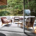 "Brown Modern Solid Wood Sofa with Cushions Water Resistant for Outdoor - 30"L x 30"W x 32"H"