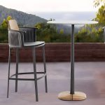 "Metal Coastal With Arm Solid Wood Black Outdoor Bistro Chairs - 1 Piece 57 x 50 x 77 cm Aluminium Alloy"