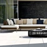 "Elegant Metal Framed White Upholstered Modern Sofa with Cushions - Right Chaise Lounge"