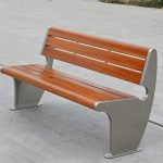 "Modern Metal Park Bench with Mildew Resistant Steel Seating, Brown Color, and Long Seat Length - Silver 180 x 60 x 80 cm"