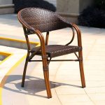 "Modern Style Steel Frame UV and Water Protective Outdoor Dining Chair - 22"L x 23"W x 33"H 4 Piece Set"