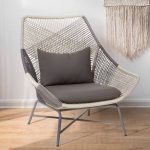 "Simplistic Gray Willow Patio Arm Chair with Cushion, 1 Chair, 70.9"L x 27.6"W x 29.5"H"