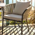 "Storm Gray Rust Resistant Fabric Outdoor Dining Set, Square, Desk with 2 Chairs"