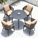 "Contemporary Style 1/5/7 Pcs Dining Set Stoner Dining Table Set - Table & Chair(s) 4 Round Black"