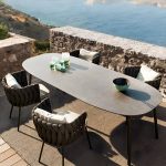 "Tropical Style Patio Chair Metal Antique Finish with Cushions - White 6 Piece Set"