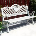 "Contemporary Accent Bench with Legs Water Resistant for Outdoor - White 59"L x 24"W x 34"H"