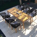 "Teak Wood Dining Table Modern Outdoor Water Resistant Patio Table - Table Only 94.5"L x 35.4"W x 29.5"H"