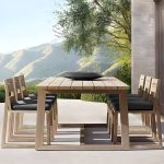 "Teak Wood Mid-Century Modern Patio Dining Set in Natural Finish - Table 47.2"L x 47.2"W x 29.5"H"