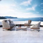 "Comfortable and Stylish Outdoor Wicker/Rattan Sofa with Waterproof Cushions - 3-Seater Sofa"